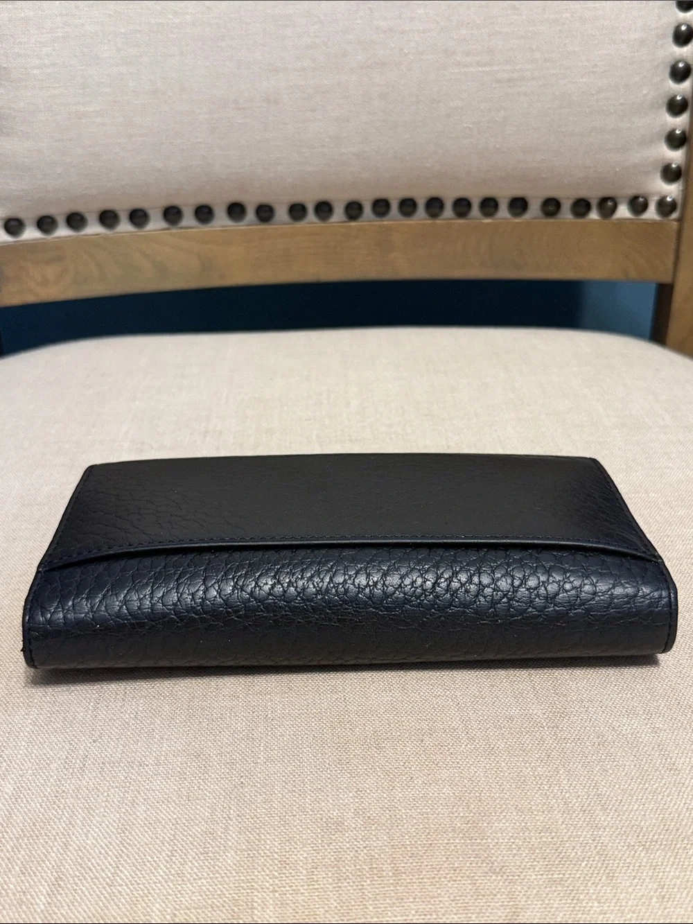 kate spade Black Pebbled Leather Trifold Wallet WELL LOVED
